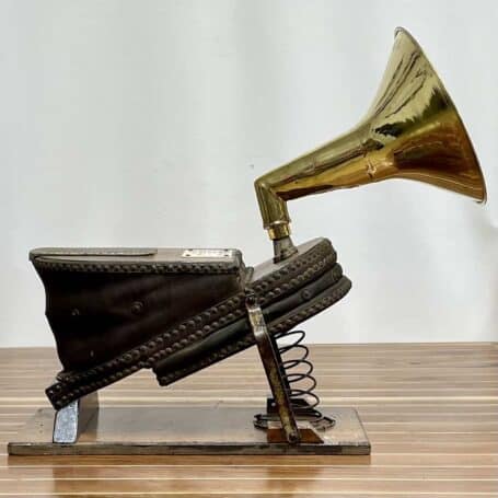 Authentic Manual Double Bellow Air Pump Fog Horn (7) Side View