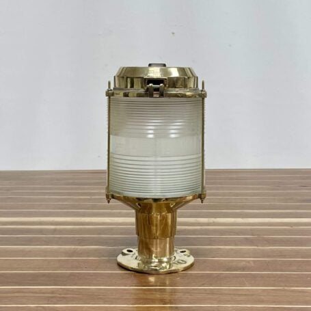 Clear Fresnel Lens Brass Tranberg Piling Light (2) Clear Fresnel Lens Brass Tranberg Piling Light
