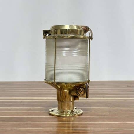 Clear Fresnel Lens Brass Tranberg Piling Light (3) Clear Fresnel Lens Brass Tranberg Piling Light