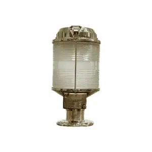 White Background - Clear Fresnel Lens Brass Tranberg Piling Light