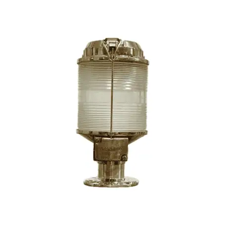 White Background - Clear Fresnel Lens Brass Tranberg Piling Light