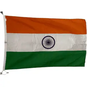 India nautical flag with Ashoka Chakra flown on ship