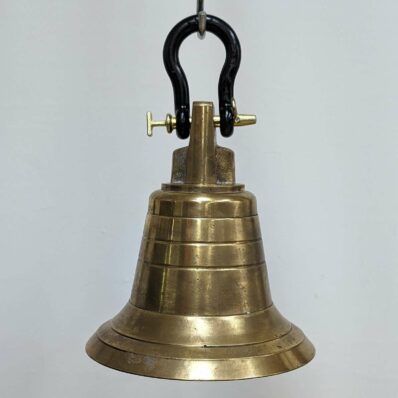Large Brass Ship's Bell with Anchor Shackle 01