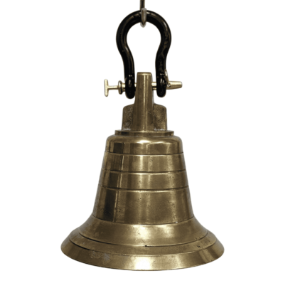 Large Brass Ship's Bell with Anchor Shackle without Background