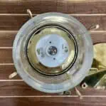 Top-down view with top removed, revealing light socket