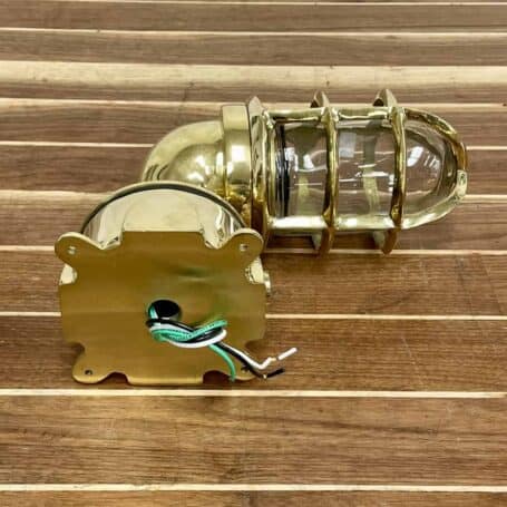 Vintage Brass Bulkhead Light IndoorOutdoor Wiring No Cover (4) Wiring View
