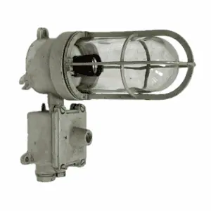 Vintage Brass Painted Grey Bulkhead Light With Junction Box
