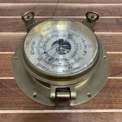 Vintage Brass Prediction Barometer-side