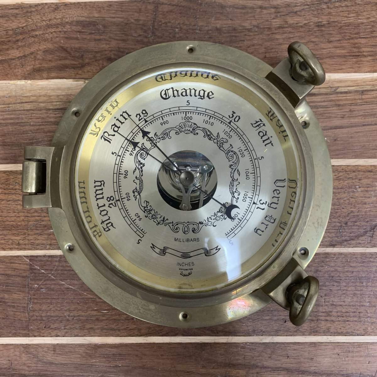 Vintage Brass Prediction Barometer-face