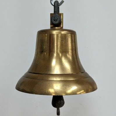 Vintage Brass Ship's Bell - 12 Diameter with Anchor Shackle 02