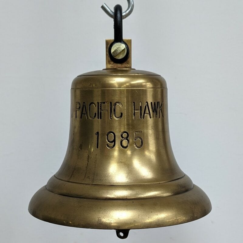 Vintage Brass Ship's Bell - Pacific Hawk 1985