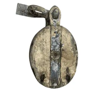 Vintage Cracked Wood Block Pulley
