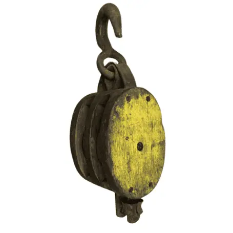 Vintage Great Lakes Double Wood Block Pulley 00