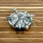 Vintage Round Aluminum Ceiling Light Wiring View