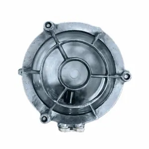 White Background: Large Vintage Round Aluminum Ceiling Light