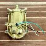 Vintage style brass bulkhead fixture interior wiring view