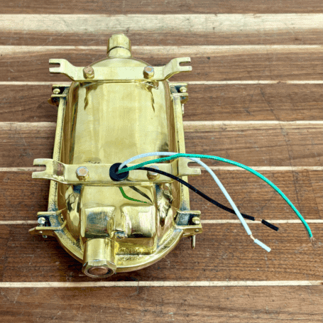 Oval Cast Brass Ceiling Or Wall Light (8) Vintage style brass bulkhead fixture interior wiring view