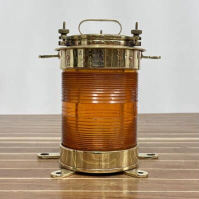 Salvaged Amber Lens Brass Forcato-Verona Electric Ship Lamp