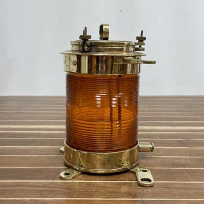 Salvaged Amber Lens Brass Forcato-Verona Electric Ship Lamp