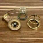 Light disassembled with cage and globe removed.