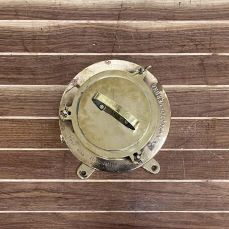 Salvaged Red Lens Brass Forcato-Verona Electric Ship Lamp (5) top view