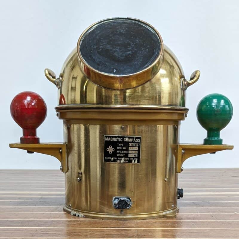 Small Vessel Brass Binnacle with Magnetic Compass 1987 Japan Main Image