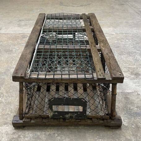 Vintage Lobster Trap Wood Cage 02 Vintage Lobster Trap Wood Cage side