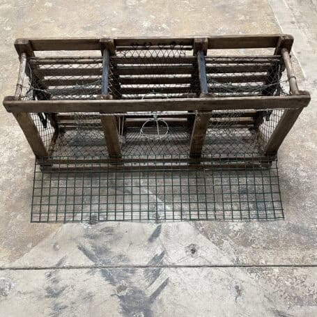 Vintage Lobster Trap Wood Cage 06 Vintage Lobster Trap Wood Cage opened