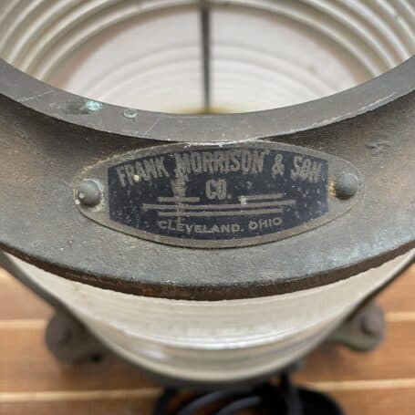 Vintage Ships Lantern - Frank Morrison And Son 02 Frank Morrison & Son Co. maker’s label on brass lantern body