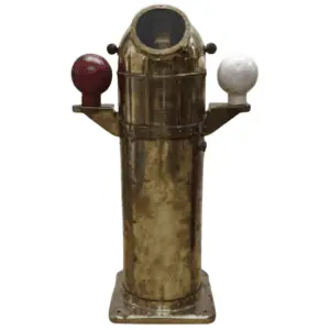 Brass 1954 Poitevin-Duault Binnacle with Osaka Compass