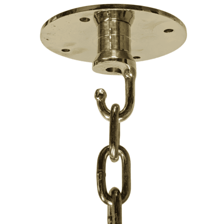 Brass Ceiling Mount with Open Hook for Wiring Brass Ceiling Mount with Open Hook for Wiring