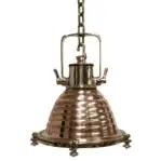 Chain Pendant Light, WISKA Copper and Brass Nautical Pendant Light