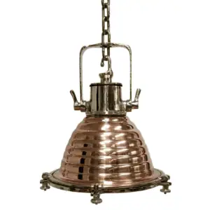 Chain Pendant Light, WISKA Copper and Brass Nautical Pendant Light