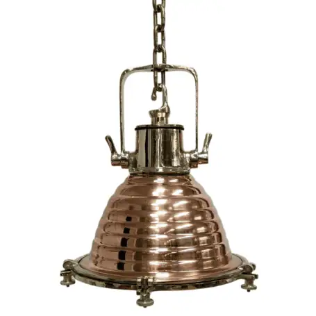 Chain Pendant Light, WISKA Copper and Brass Nautical Pendant Light