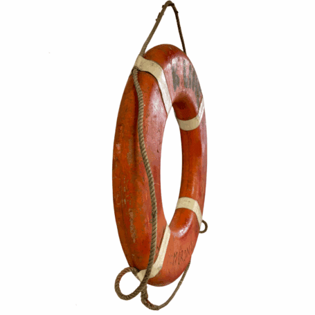 Salvaged K Line 1 Life Ring - Moroni (2) Side profile of life ring