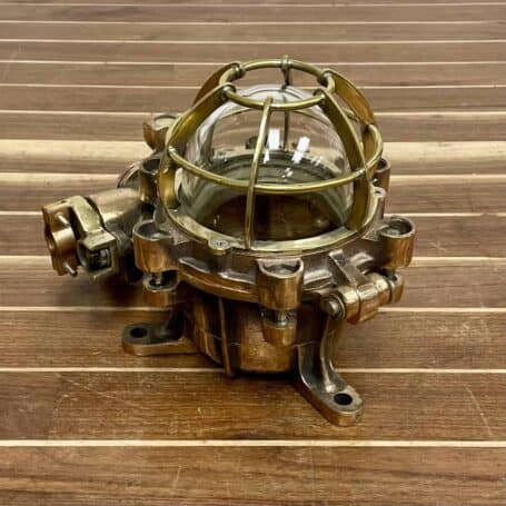 Vintage Brass Ceiling Light - Explosion Proof Nautical Fixture Vintage Brass Ceiling Light - Explosion Proof Nautical Fixture