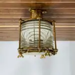 Vintage Brass Nautical Ceiling Light Side Ceiling Mount Angle