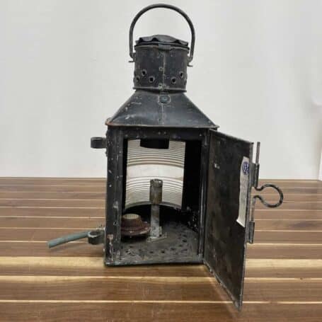 Vintage Steel Gas Lantern 05 back open