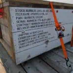 wooden crate detail heavy marine propeller packaging