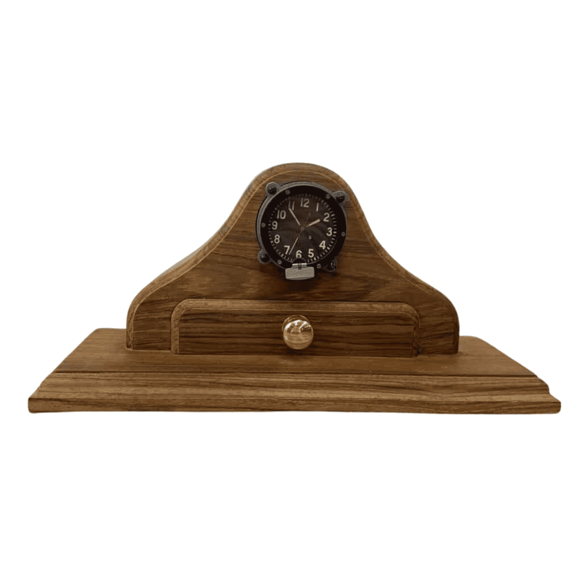Soviet Military Cockpit Clock - Model 127-4C in Wooden Mantle