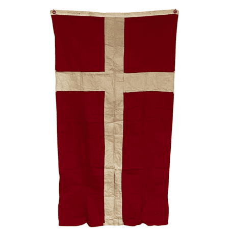 Vintage Denmark Ship Flag 03 red maritime flag with vertical cream-colored cross