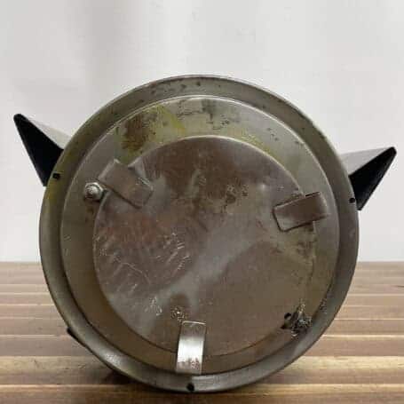 Vintage Galvanized 225 Degree Running Light 09 Bottom view of vintage galvanized 225 degree running light base and feet