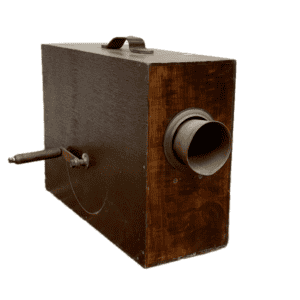 Vintage Hand Cranked Fog Horn - Wooden Box and Patina Details