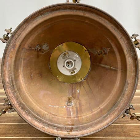 Authentic Salvaged Vintage Nautical Cargo Hanging Light (2) socket view