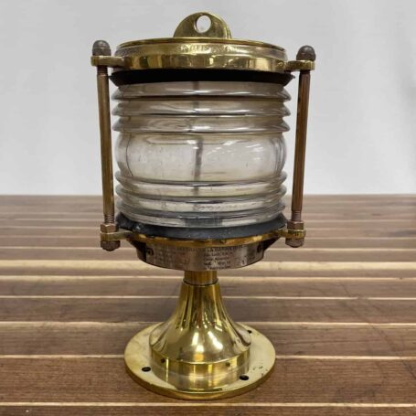 Brass Post Mounted Light With Clear Glass 03 front