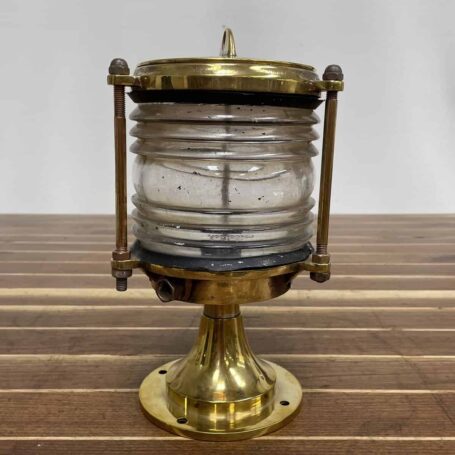 Brass Post Mounted Light With Clear Glass 05 front/back