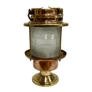 Flat Sided Nautical Fresnel Post Light - full view