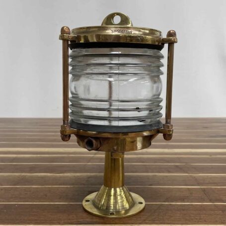 Post Mounted Brass Light With Clear Glass 03 back
