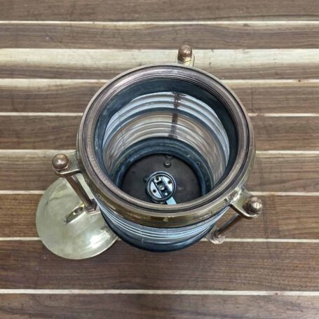 Post Mounted Brass Light With Clear Glass 07 open