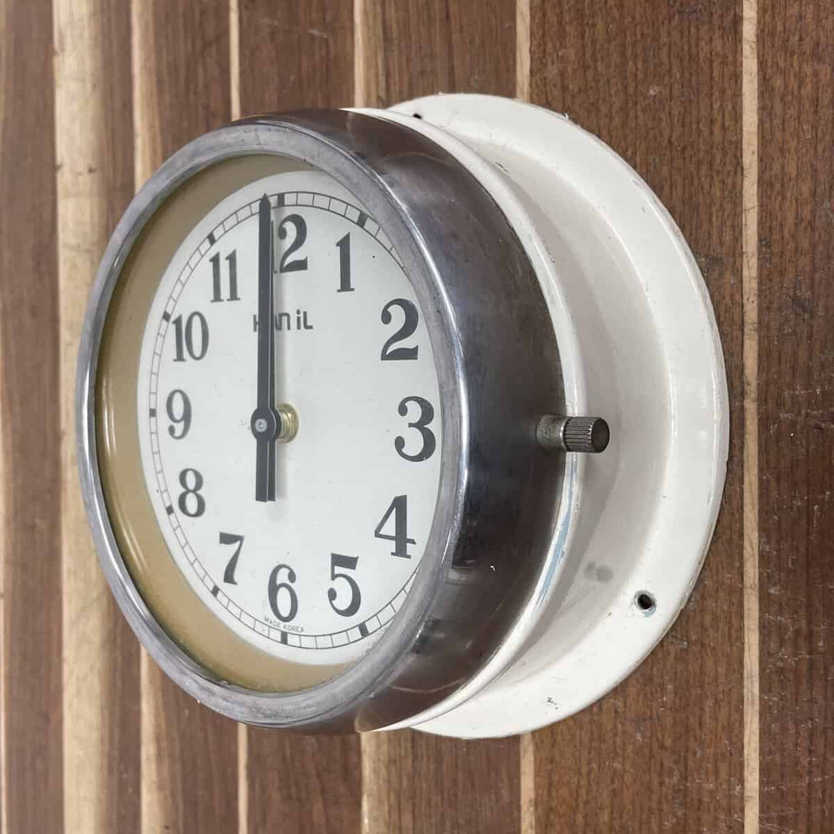 Vintage HANIL Ship Clock - Steel Case with Cream Face
